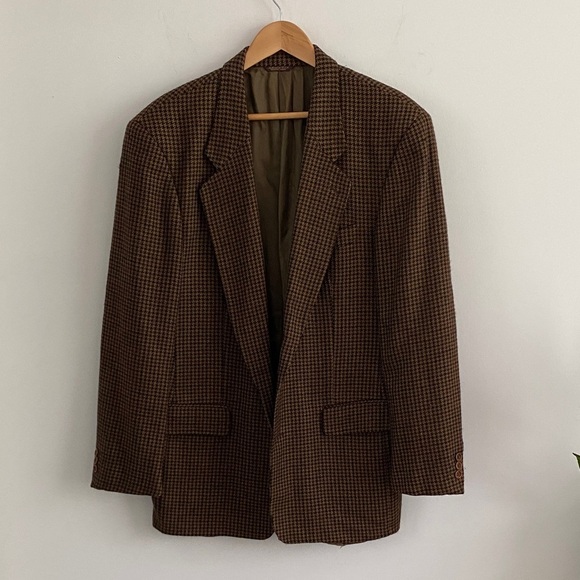 Hugo Boss Brown Checkered Blazer - Picture 1 of 6